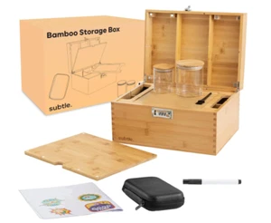 Subtle Ultimate Bamboo Storage Box Organizer, Extra Large Bamboo Box with Airtig - Picture 1 of 4