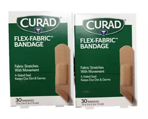 Curad Flex Fabric Bandages 3/4 inch x 3 inch 30ct ( 2 boxes ) - Picture 1 of 2