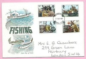 GB "STUART" 1981 FDC - INDUSTRIA PESQUERA - FDI BATTERSEA SW11 - Imagen 1 de 2