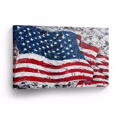 United States of America Flag Vintage USA Canvas Print Decorative Wall Art  - Image 1 of 4