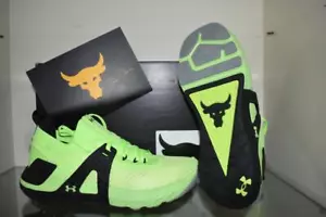 Under Armour Project Rock 4 Mens Green Trainers Shoes 3023695 303 NIB - Picture 1 of 3