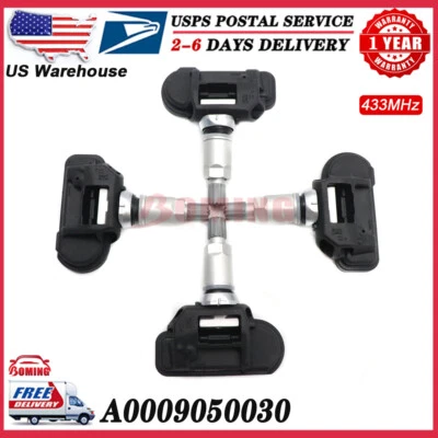 4 PIEZAS A0009050030 NUEVO para sensor monitor de presión de neumáticos Mercedes-Benz TPMS 433 MHz Foto 1 de 4