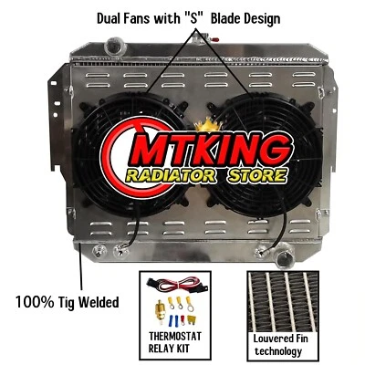 Radiator +Shroud Fan For 1979-1993 Dodge D/W 100/150/200/250/350 Ramcharger V8 - Image 1 of 4