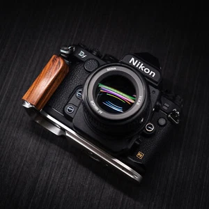 Wood Wooden Handle Grip + Alloy Base QR L Holder For Nikon df Camera Arca Plate - Picture 1 of 30