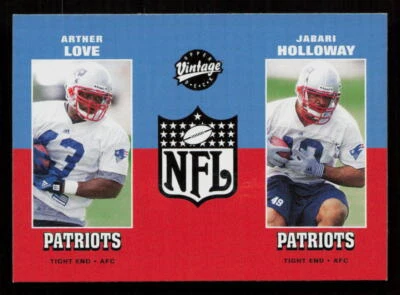 2001 Upper Deck Vintage #268 Arther Love Jabari Holloway RC New England Patriots - Image 1 of 2
