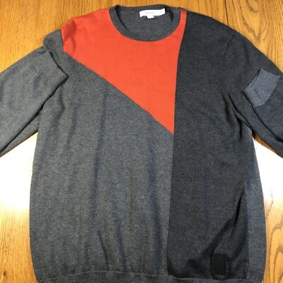 Calvin Klein Hombre XL Pullover Cuello Redondo Suéter Dos Tonos Gris con Rojo Usado en Excelente Condición Foto 1 de 4