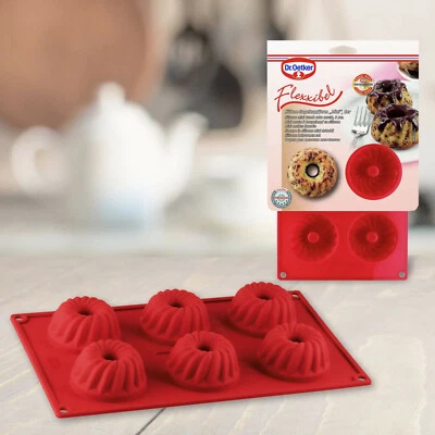 Dr. Oetker Gugelhupf-Formen Mini 6er Silikon Flexxibel Backform plus Rezept - Bild 1 von 4