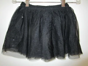 Cat & Jack Girl's Black Ruffled Lined Tutu Skirt w/Sequins Size XS 4/5 - Picture 1 of 9