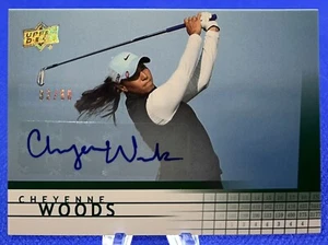 2013 UPPER DECK SP GAME USED GOLF AUTO /50 CHEYENNE WOODS LPGA TIGER'S NIECE - Picture 1 of 2