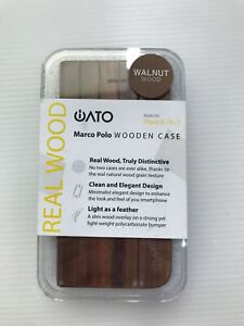 iATO Premium Holz Cases fuer Smartphones Real Walnut Wood Folio,iPhone SE/5S/5
