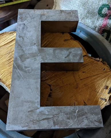Architectural Salvage Reclaimed Large Metal Letter 'E' Cover