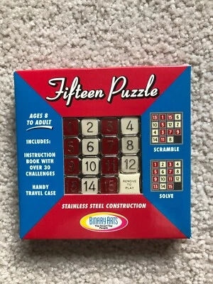 New Fifteen Puzzle by Binary Arts - Brain Game w/Case Instruction and Booklet. - Image 1 of 2
