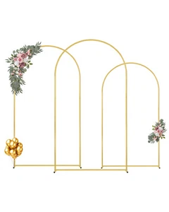 VEVOR Metal Arch Backdrop Stand Set of 3 Stand with Case Connection for Wedding - Picture 1 of 12