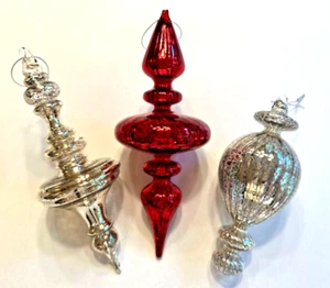 Lenox Christmas Ornament Set LARGE! Silver Mercury Glass Statement Traditional - Picture 1 of 14