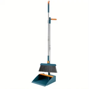 Folding Non-stick Kitchen Office Broom Dustpan Set Household Cleaning Tools-BLUE - Picture 1 of 10