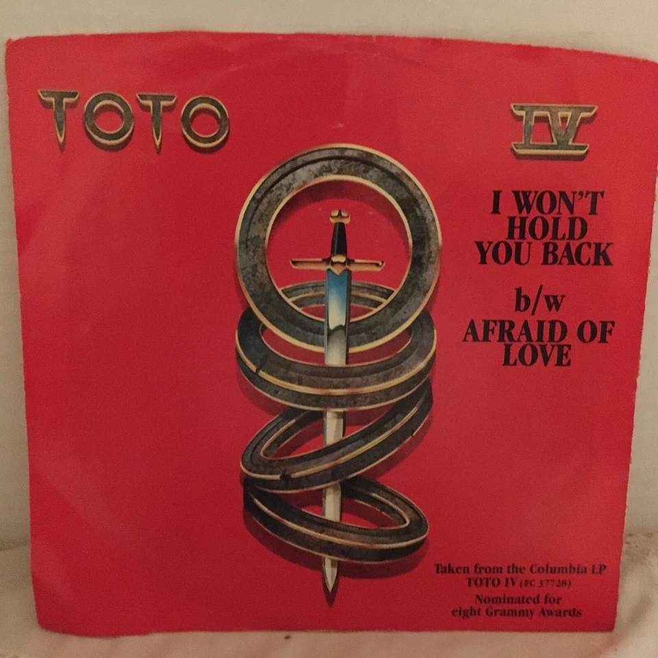 TOTO   45  SINGLE  VINYL ,  I WON,T HOLD YOU BACK / AFRAID OF LOVE - Image 1 of 2