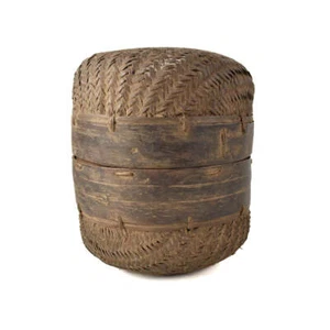 Woven Lidded Basket Zambia - Picture 1 of 8