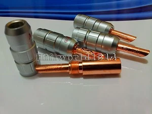 4x Cable de altavoz enchapado en cobre rojo conector enchufe banana amplificador HIFI  - Imagen 1 de 2