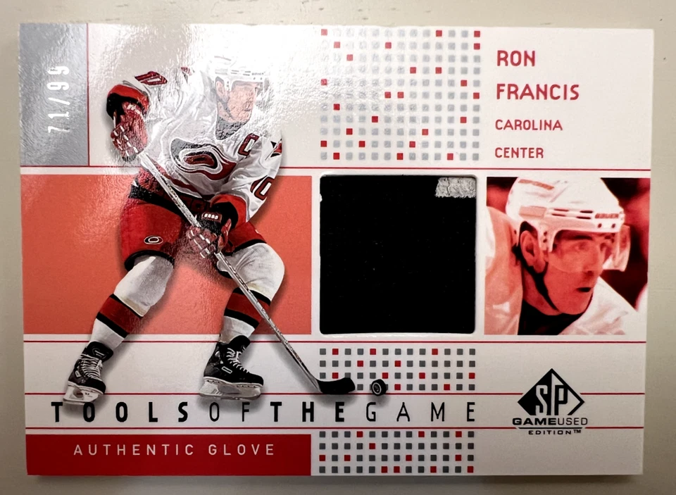 2002-03 SP Game Used Tools of the Game /99 RON FRANCIS #TG-RF HOF Glove 2 Color - Image 1 of 2