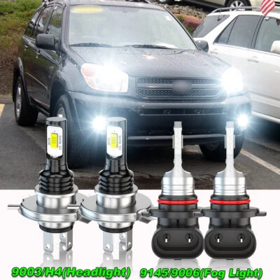 For 2001 2002 2003 2004 2005 Toyota RAV4 4X 6000K LED Headlight Bulb Fog Light - Image 1 of 4