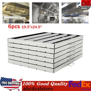 19.5"x24.5" Stainless Steel Hood Grease Commercial Exhaust Filter Baffle Kitchen - Picture 1 of 13