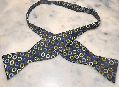 Countess Mara 100% 真丝手工五颜六色的圆点天鹅绒感觉自领带领结 — 第 1/4 张图片