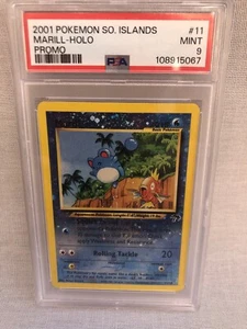 Vintage Pokemon 2001 WOTC Southern Islands Promo 11/18 Marill PSA 9 MINT - Picture 1 of 5