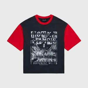 HOMME FEMME Takeoff Heavyweight Tee Rot Schwarz Herren S Neu mit Etikett in Tasche - Bild 1 von 6