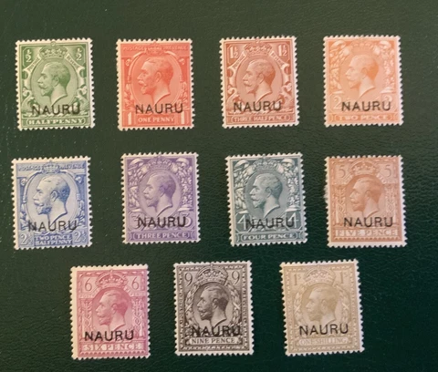 George V Nauru 1916-23 Definitive Set SG1/11 Mint C/ V £85.00 in 2021 Cover