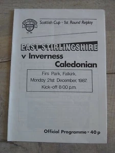 East Stirling v Inverness Caledonian Scottish Cup Football Programme 1987 - Picture 1 of 3