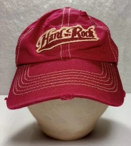 Hard Rock St Louis Strapback Ball Cap Hat Red Distressed Embroidered Adjustable - Picture 1 of 14