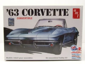 Chevrolet Corvette Convertible 1963 Kunststoffbausatz Modellauto 1:25 AMT - Bild 1 von 5