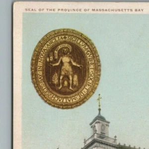State Seal Old State House Washington St Boston Massachusetts cartolina d'epoca - Foto 1 di 3