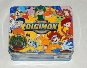  NEW IN PLASTIC COVER DIGIMON METAL TIN LUNCHBOX   7"X6"X3 1/4" - Picture 1 of 3
