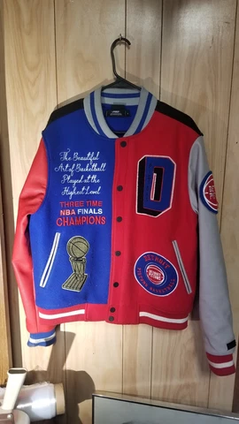 Pro Standard Detroit Pistons Varsity Letterman Jacket Men's Large Cover