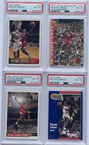 Michael Jordan PSA 8 Graded 4 Card Lot HOF GOAT Newly Graded See Description - Picture 1 of 2