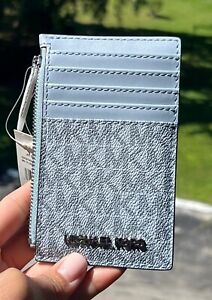 MICHAEL KORS JET SET TRAVEL TOP ZIP CREDIT CARD CASE ID HOLDER WALLET COIN POUCH