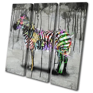 Cebra Graffiti Urbano Grunge Animales TREBLE LIENZO ARTE DE PARED Impresión de Imagen - Imagen 1 de 1