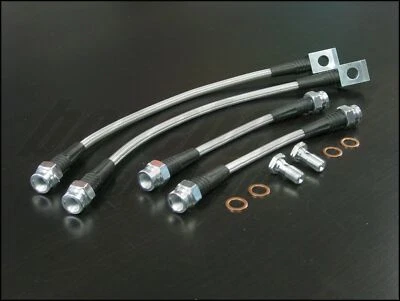 Líneas de freno trenzadas de acero inoxidable Techna-Fit 1995-2005 Chevrolet Cavalier Foto 1 de 4