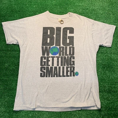 Camiseta Vintage 1989 Big World Getting Smaller Band Álbum Jay Beech Band Extra Grande Excelente Estado Usado - Imagem 1 de 4