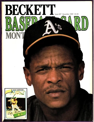 Rickey Henderson Athletics Dec. 1989 Baseball  Beckett #57 UNUSED CLEAN NRMT - Image 1 of 2