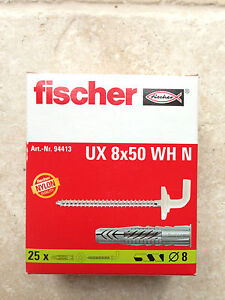 Fischer Wall Mounted Right Angled Hook and Plug Set x 25