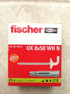 Juego de ganchos y enchufes en ángulo recto montados en pared Fischer x 25 - Imagen 1 de 2