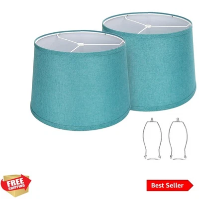 Conjunto de 2 abajures, abajures azuis para abajures de mesa, abajures de assoalho, tampo de 11,6"... - Imagem 1 de 4