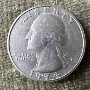 1974 Washington Quarter D no back rim rare collectable  - Picture 1 of 11