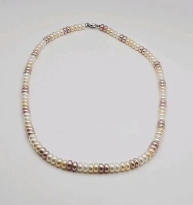 Honora Sterling Silver Vintage Blush Pastel 6mm Cultured Pearl Beaded Necklace - Image 1 of 4