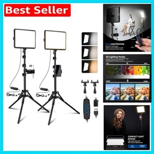 Dimmable 15W LED Studio Light Set with Tripod - Perfect for Streaming & Vlogging - Picture 1 of 10