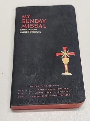 MY SUNDAY MISSAL Explained By Father Stedman 1944 Larger Type Latin -  English - Image 1 of 4