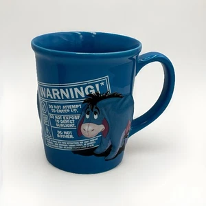 Disney Store Eeyore 3D Embossed Coffee Mug ‘WARNING’ Cup Gift Winnie The Pooh - Picture 1 of 4