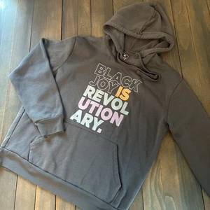 Smile Black Joy is Revolutionary Gray Inspirational Hoodie - Size Medium (F9) - Picture 1 of 6